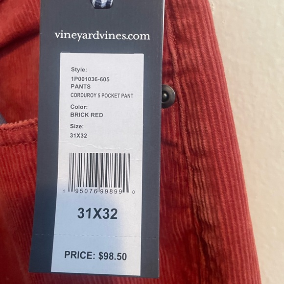 Vineyard Vines Red Corduroy Trousers - Picture 4 of 5